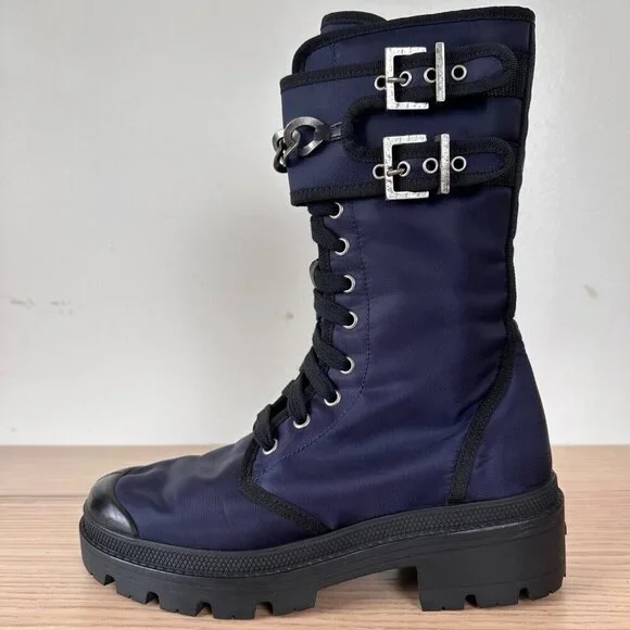 Madison Maison x Palladium Ranger Boot Women Sz 6 Vegan Navy RARE 90's $495 - Picture 4 of 15